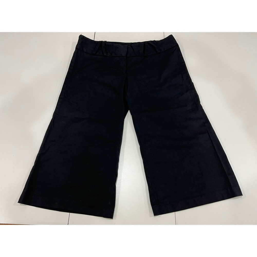 Guess Jeans Dress Pants Women's Wide Cropped Cuffed Black